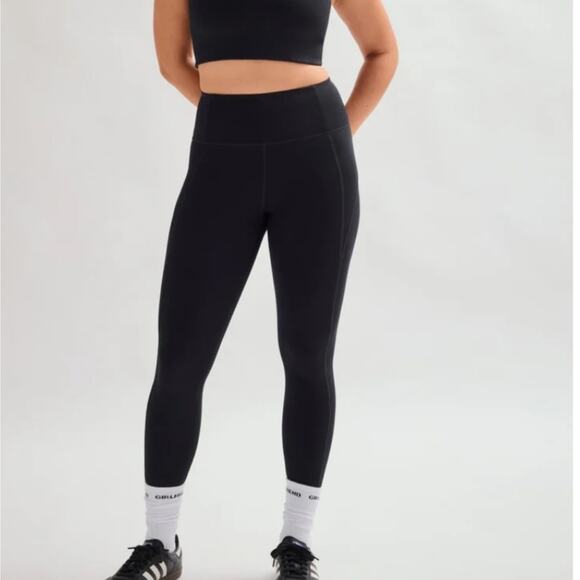 NEW Girlfriend Collective Compression Black 7/8 High-Waisted Leggings - Picture 1 of 11